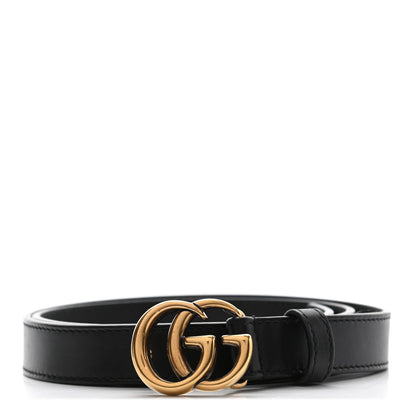 Gucci Calfskin Double G 20mm Belt 75 30 Black 1 of 5