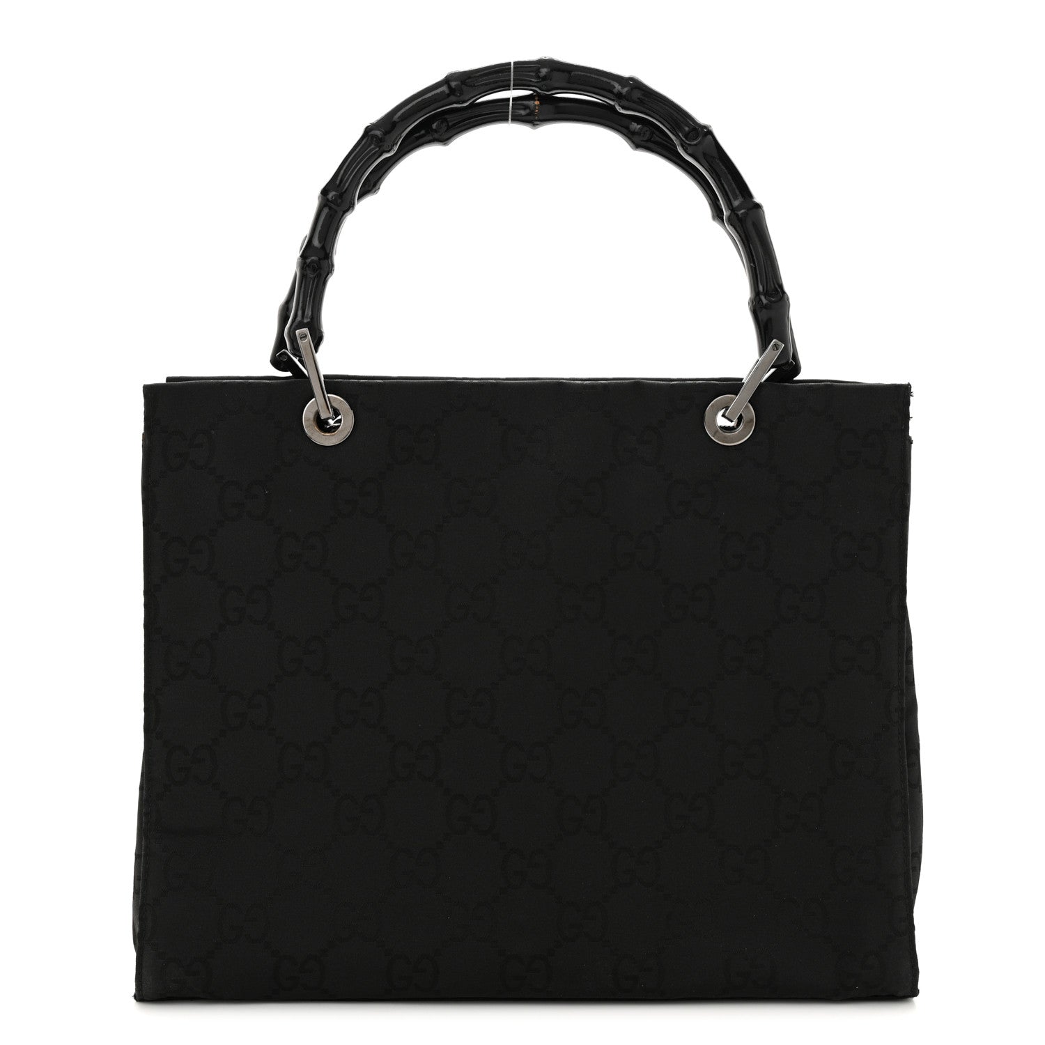 Gucci Nylon Monogram Bamboo Handle Bag Black 1 of 17