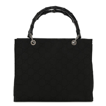 Gucci Nylon Monogram Bamboo Handle Bag Black 1 of 17