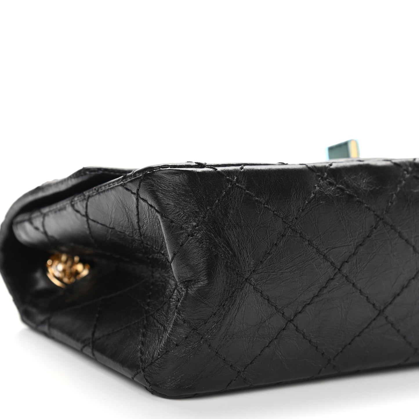 Aged Calfskin Quilted 2.55 Reissue Mini Flap Black