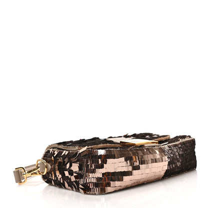 Fendi Sequin Paillettes Vitello Grace Sex and the City Baguette Tortora 4 of 8