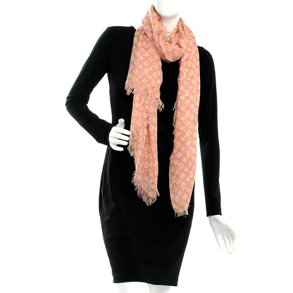 Louis Vuitton Cashmere Silk Mongram Ikat Stole Rose 2 of 8