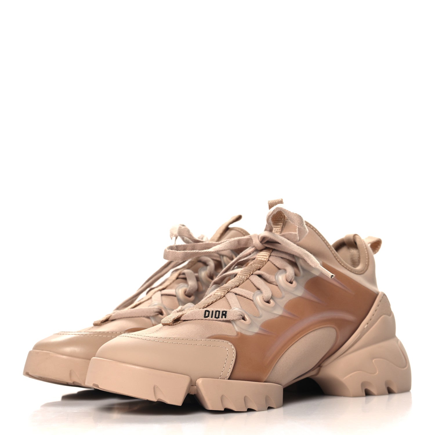 Christian Dior Neoprene Rubber Womens D-Connect Sneakers 37 Nude 4 of 9