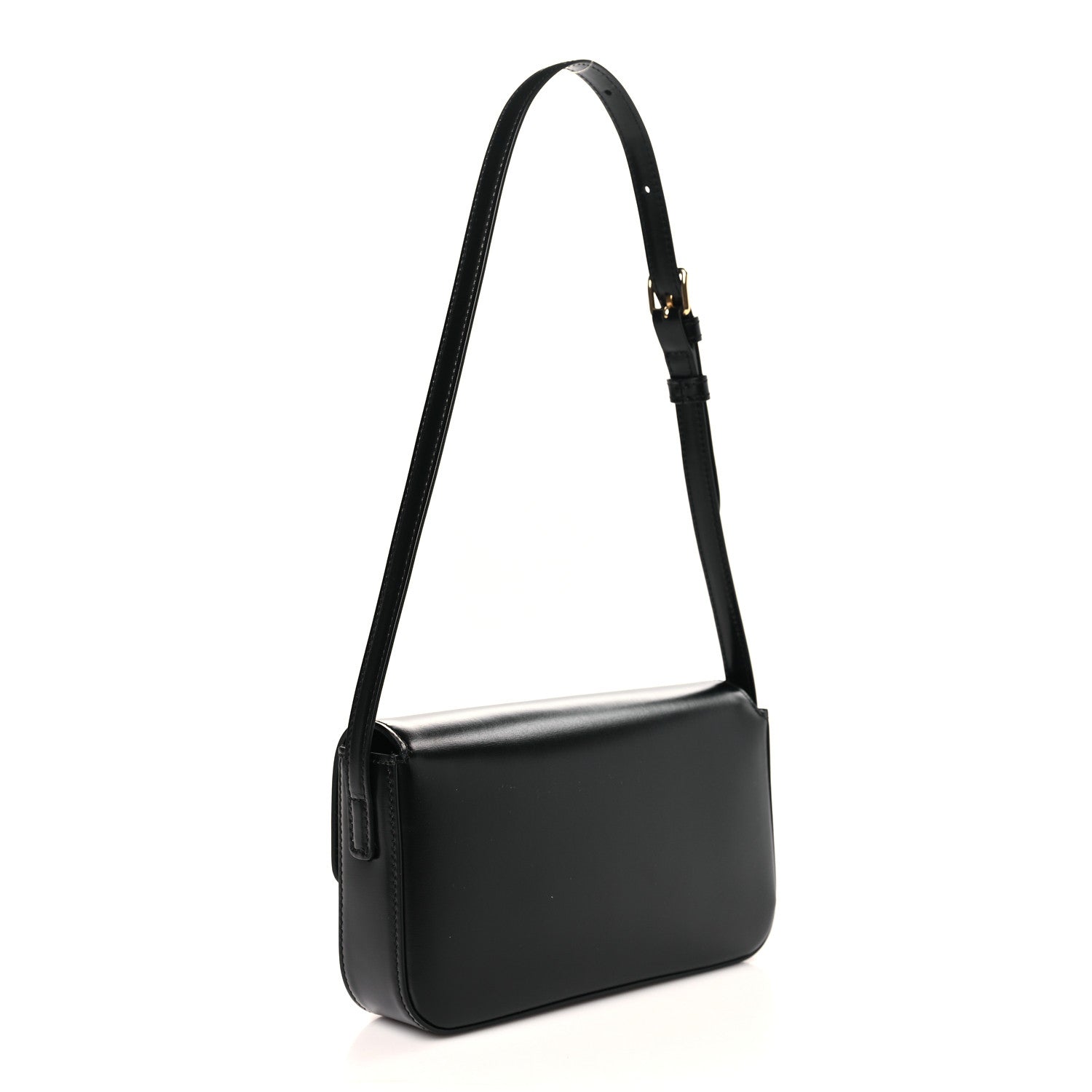 Celine Shiny Calfskin Triomphe Shoulder Bag Black 3 of 9