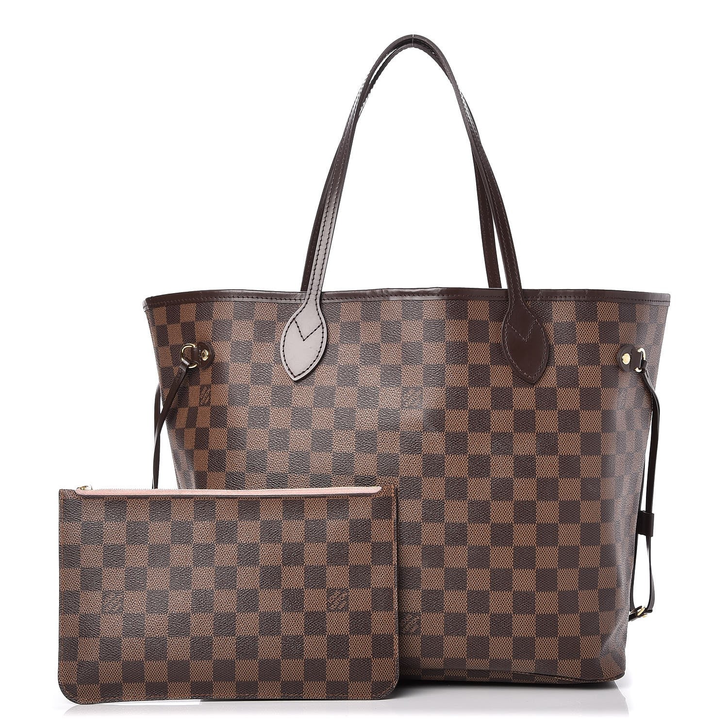 Louis Vuitton Damier Ebene Neo Neverfull MM Rose Ballerine 1 of 17