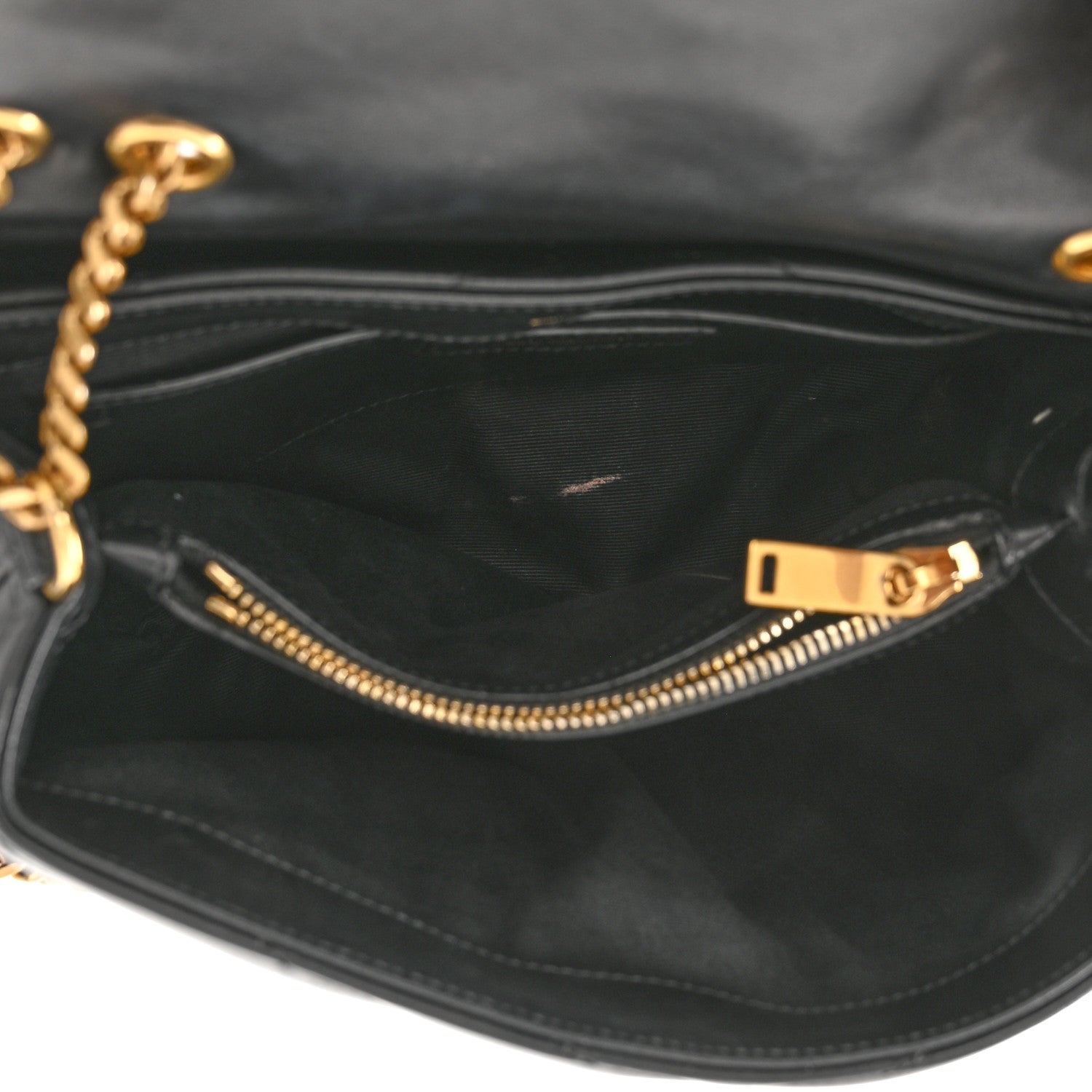 Saint Laurent Calfskin Y Quilted Monogram Small Loulou Chain Satchel Black 4 of 14