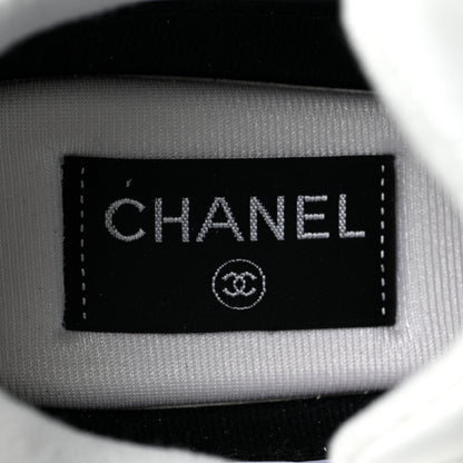 Chanel Suede Calfskin Fabric CC Sneakers 39 White 8 of 9