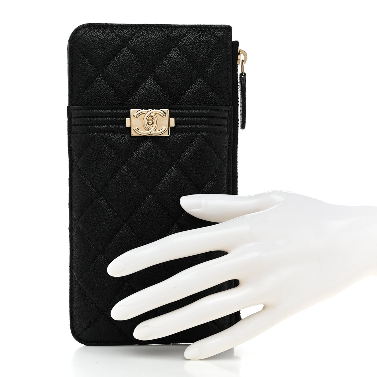 Chanel Caviar Quilted Boy iPhone Pouch Black 2 of 7