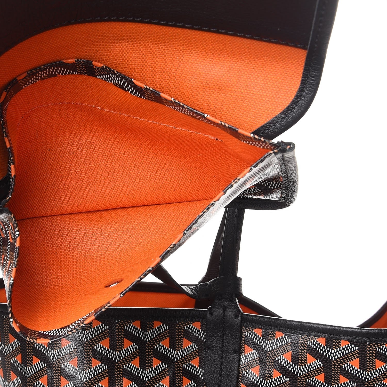 Goyard Goyardine Saint Louis Claire Voie GM Black Orange 7 of 10