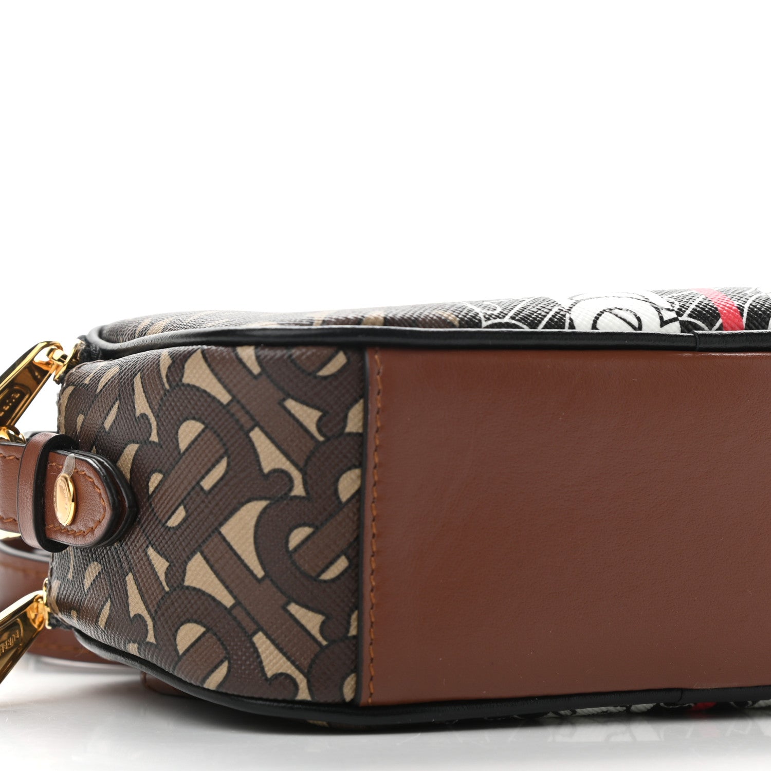 Burberry E-Canvas Monogram Stripe Micro Camera Bag Bridle Brown 9 of 10