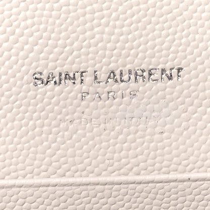 Saint Laurent Grain De Poudre Matelasse Chevron Small Monogram Envelope Wallet Crema Soft 6 of 9