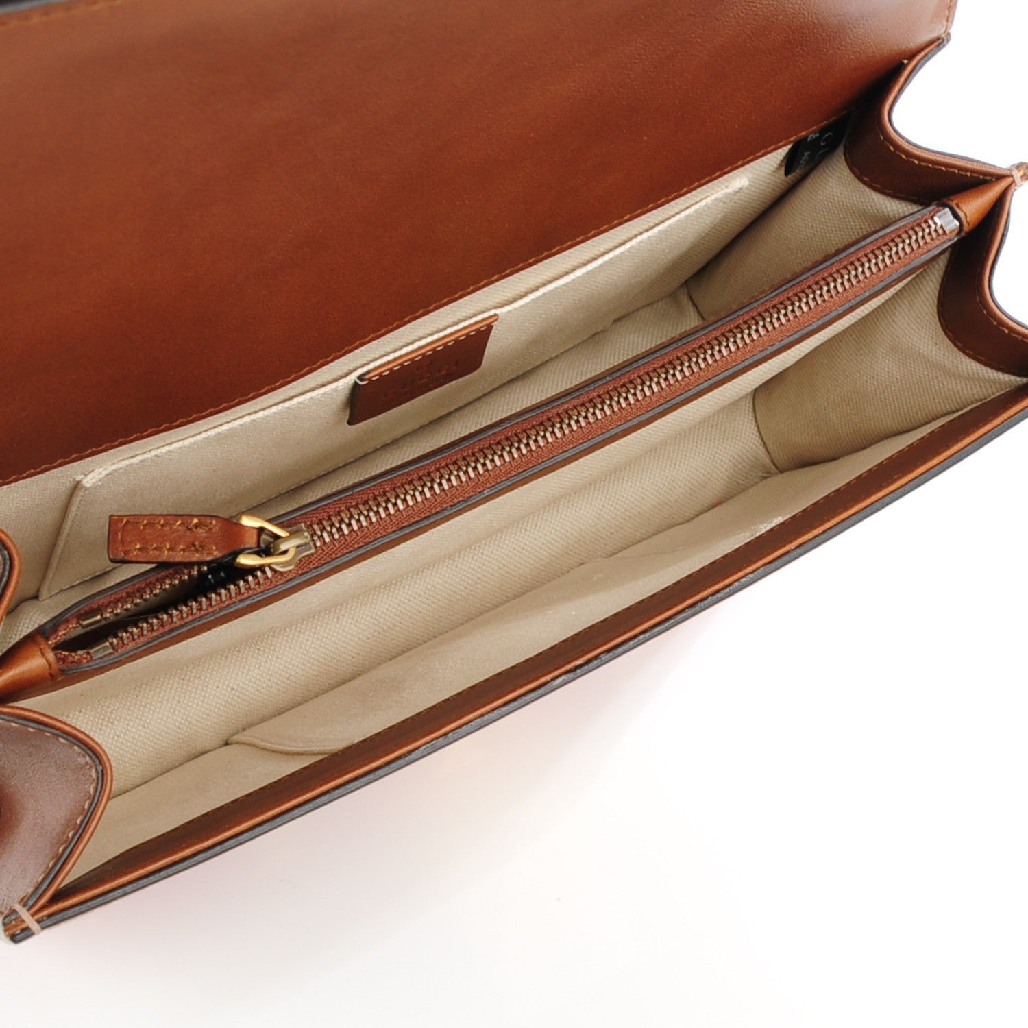 Gucci Leather Medium Cat Lock Top Handle Bag Brown 5 of 7