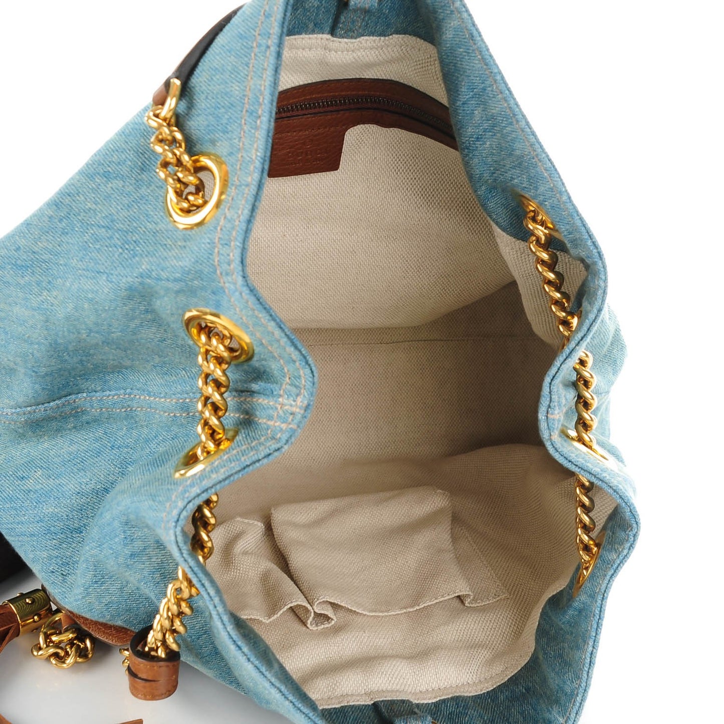 Denim Medium Soho Chain Shoulder Bag Blue
