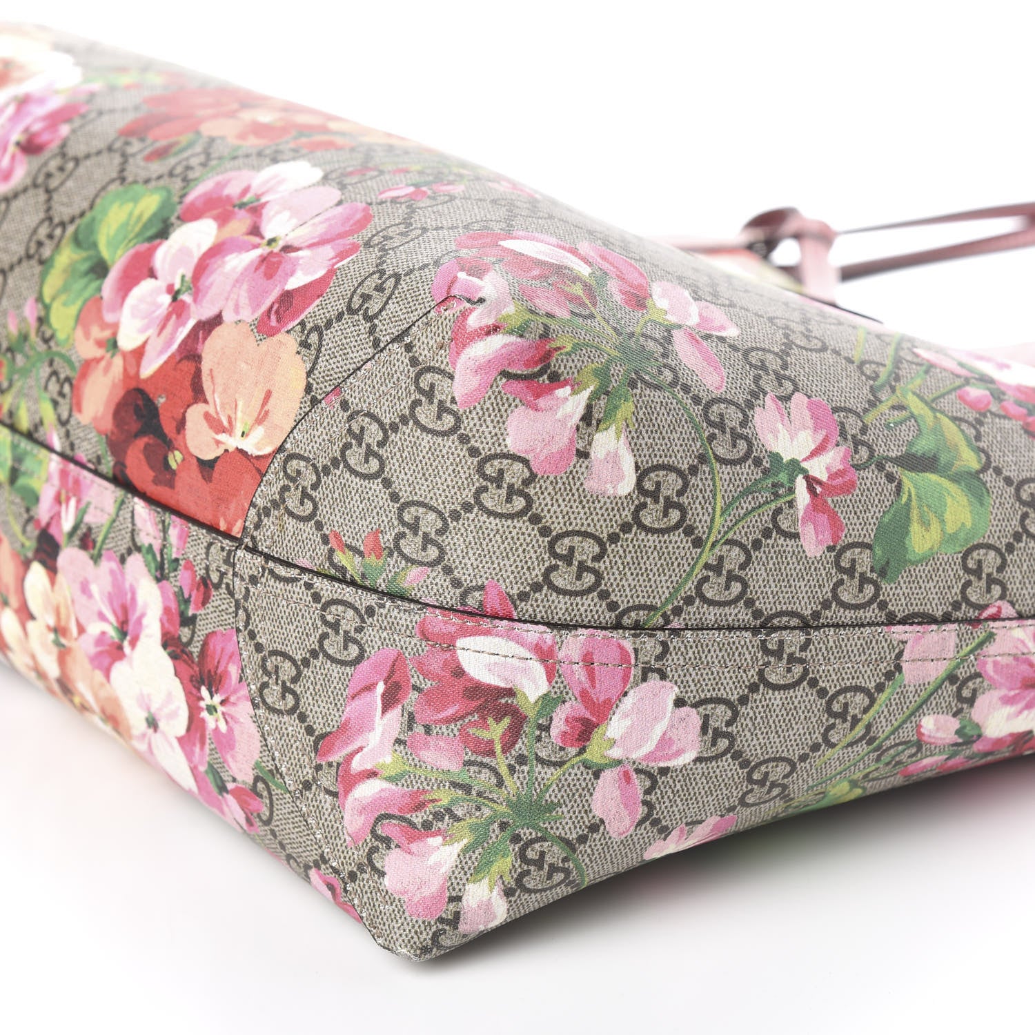 Gucci GG Supreme Monogram Blooms Large Reversible Tote Beige Multicolor Dry Rose 11 of 15