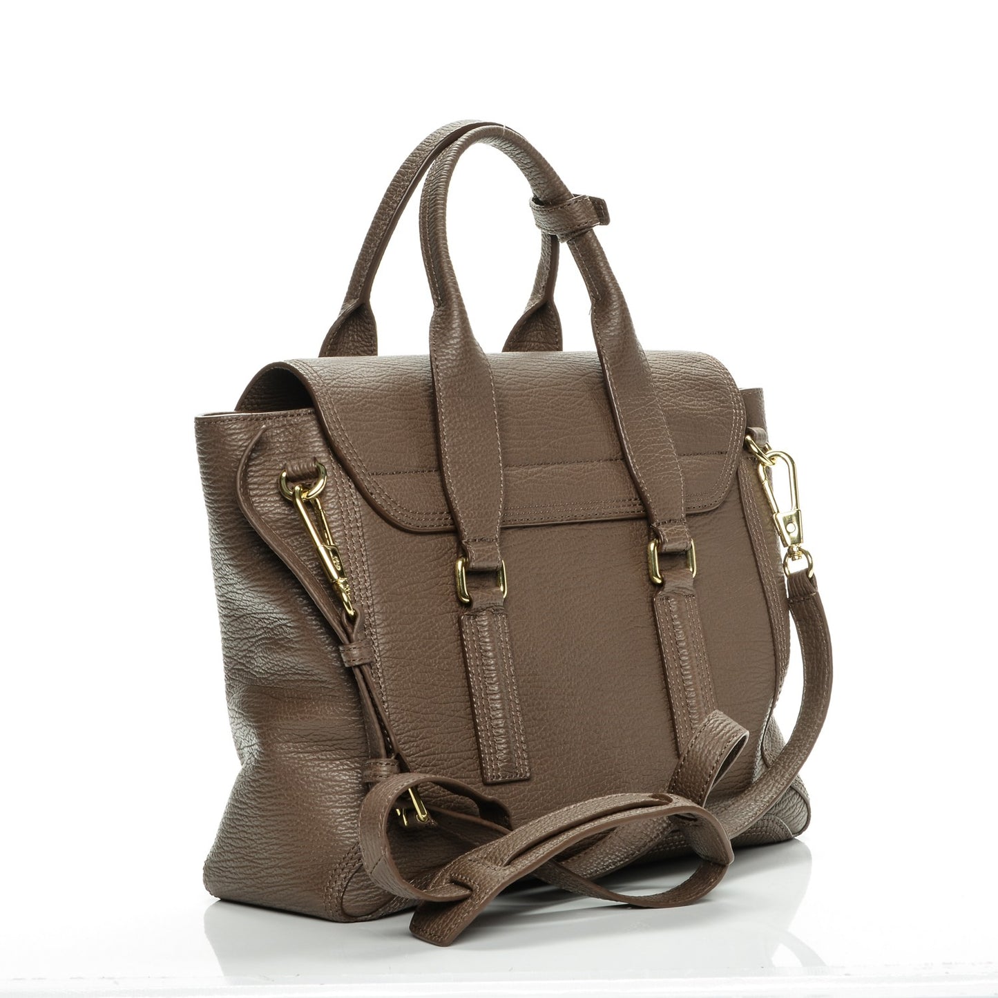 3.1 Textured Calfskin Medium Pashli Satchel Taupe