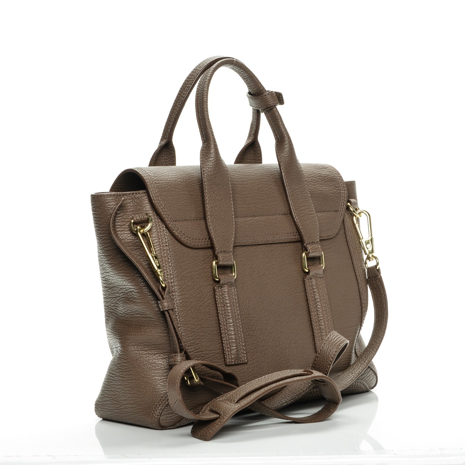 3.1 Phillip Lim 3.1 Textured Calfskin Medium Pashli Satchel Taupe 3 of 8