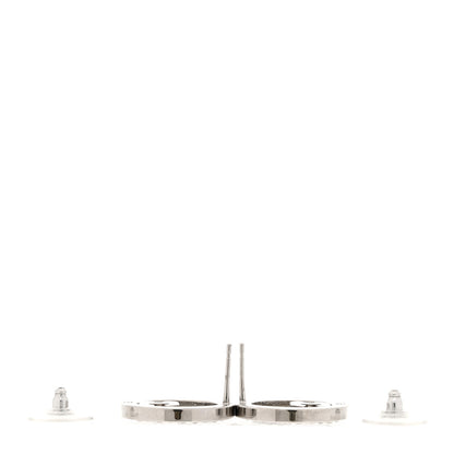 Chanel Crystal CC Round Earrings Silver 3 of 5