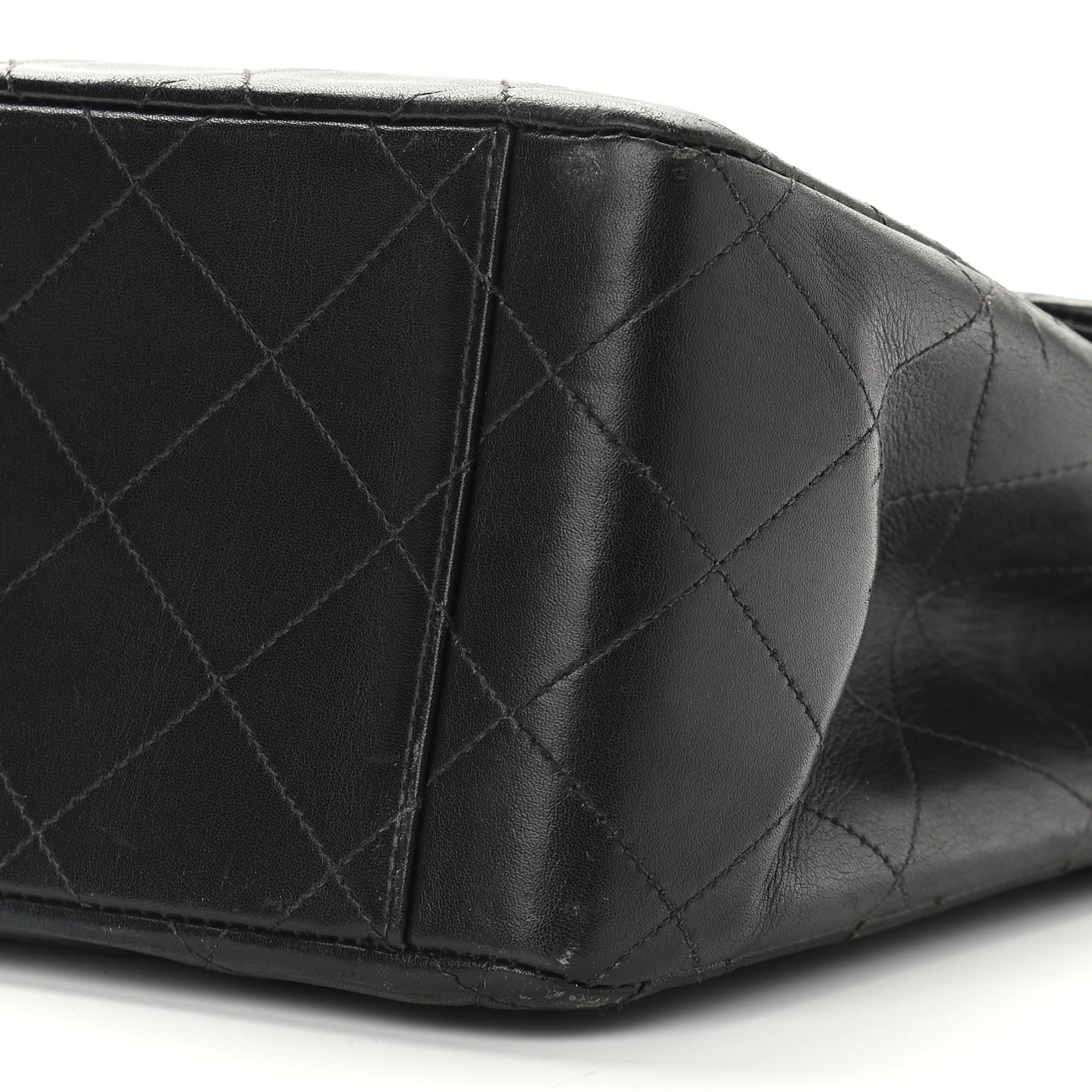 Lambskin Quilted XL Jumbo Single Flap Black