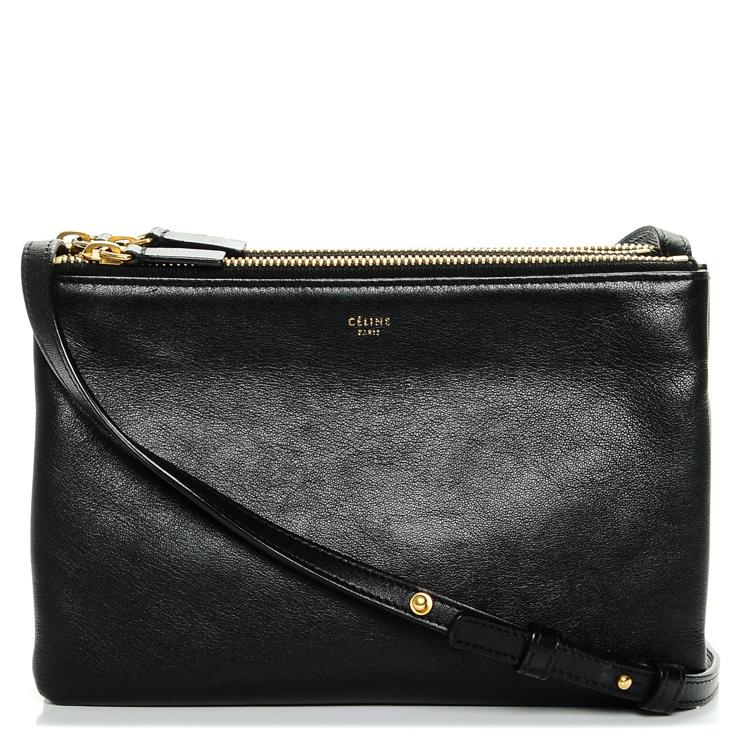 Celine Lambskin Small Trio Crossbody Bag Black 1 of 6