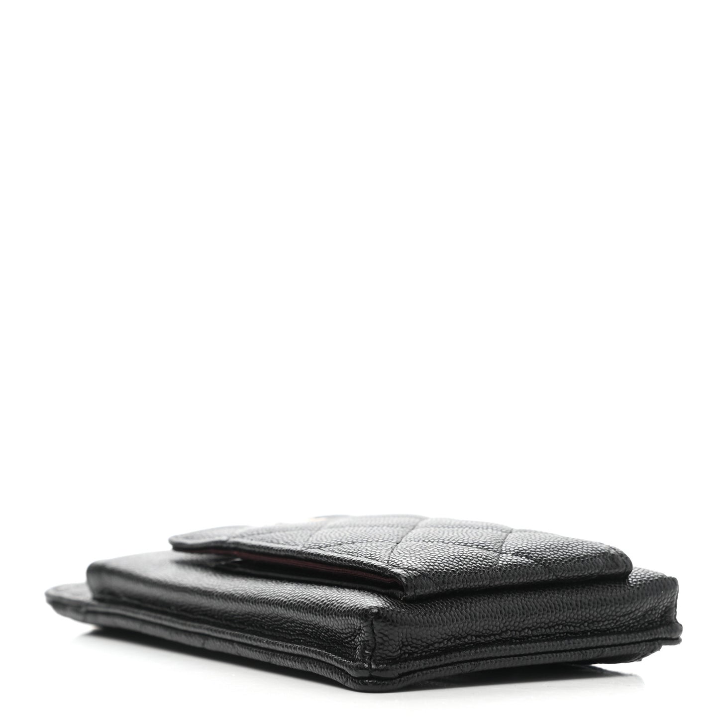 Caviar Quilted CC Phone Holder Black