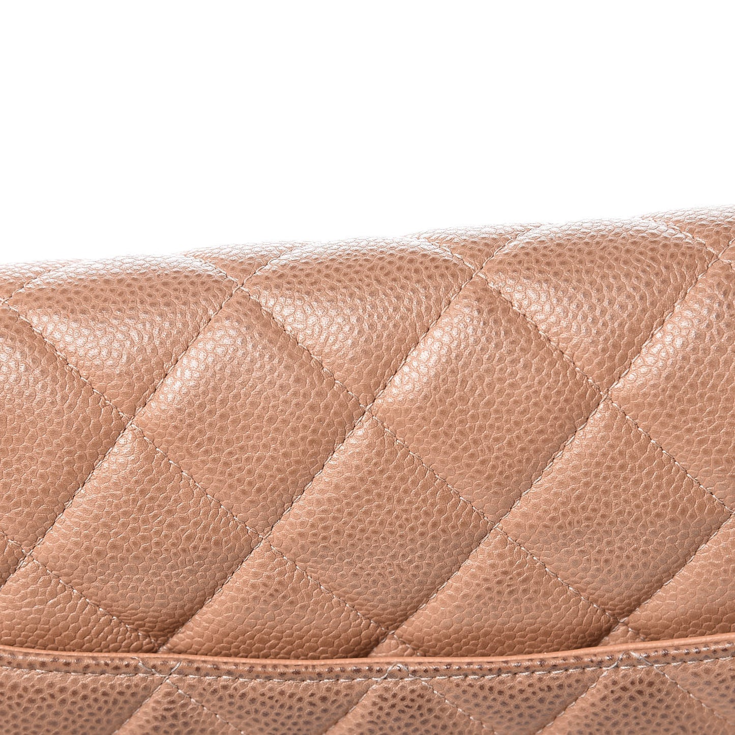Caviar Quilted Jumbo Double Flap Beige Clair