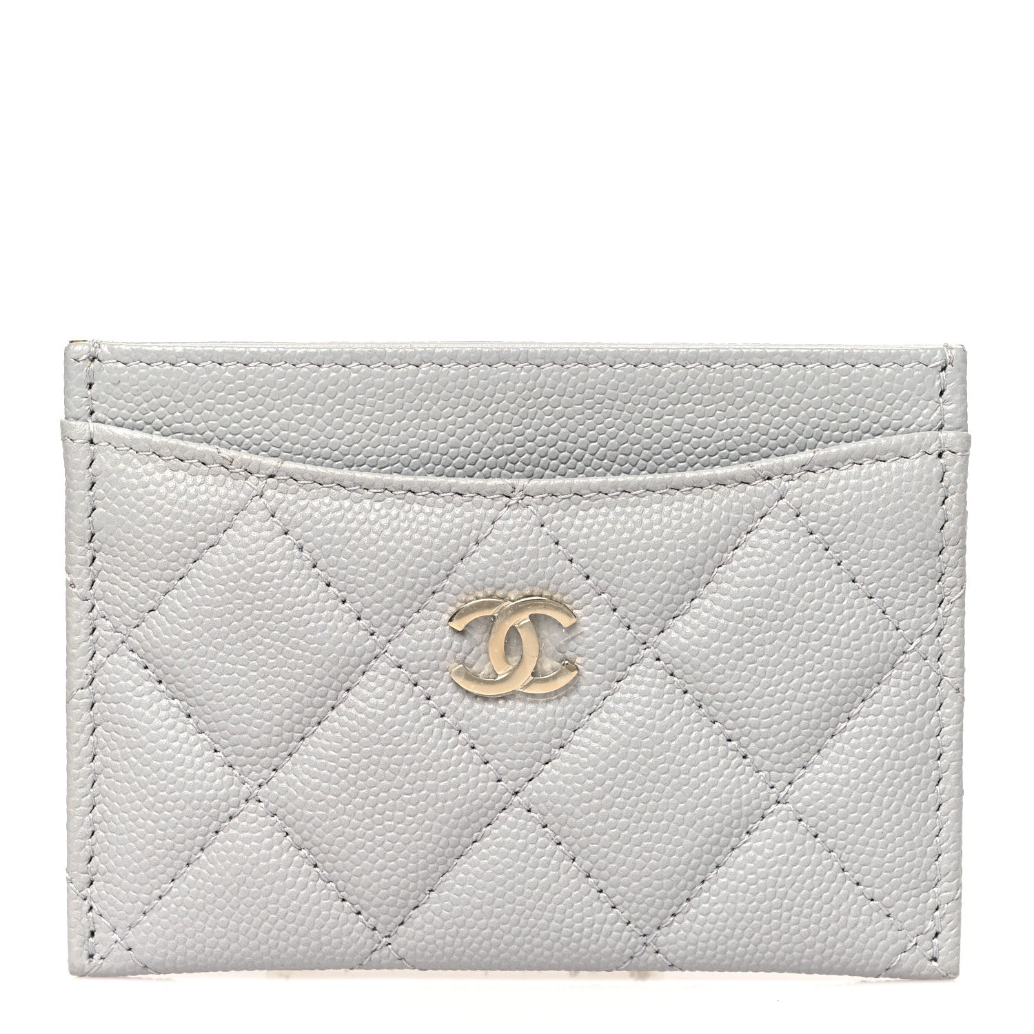 Chanel Caviar Quilted Card Holder Grey 1 of 10