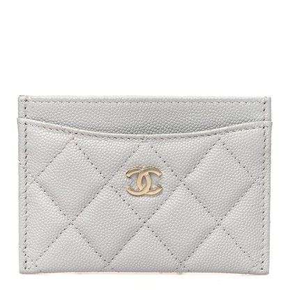 Chanel Caviar Quilted Card Holder Grey 1 of 10