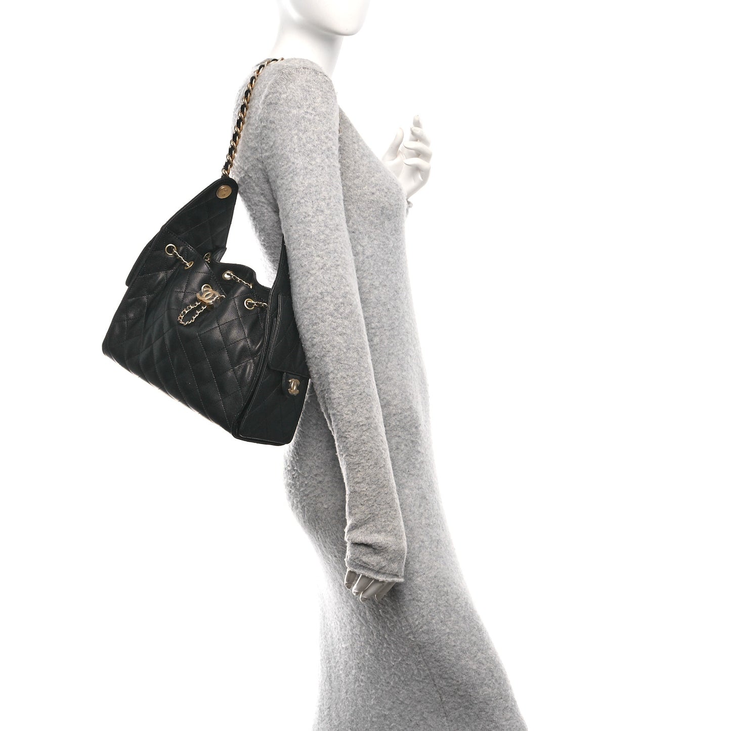 Caviar Quilted Small Chanel 25 Handbag Black