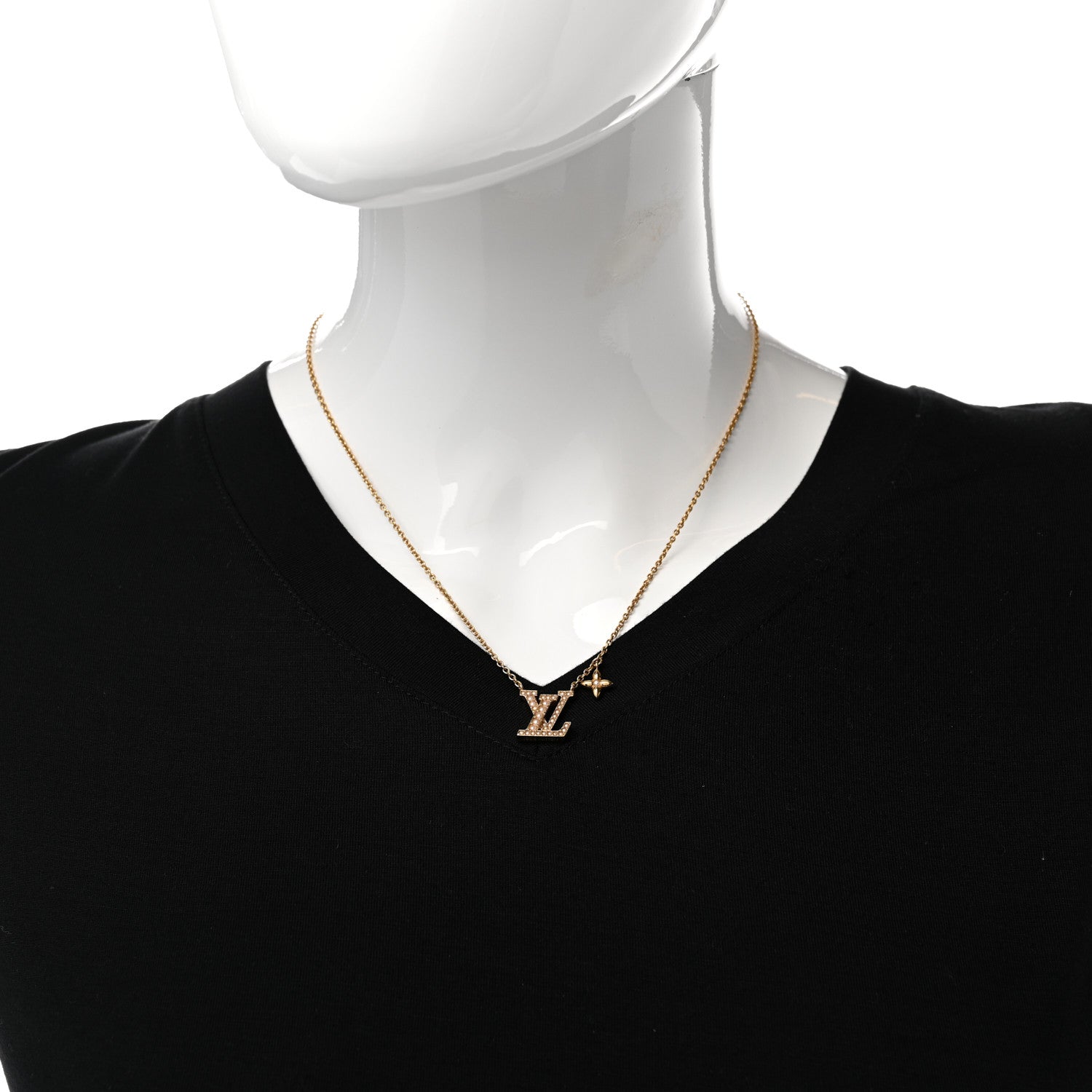 Louis Vuitton Pearl LV Iconic Necklace Gold 2 of 6