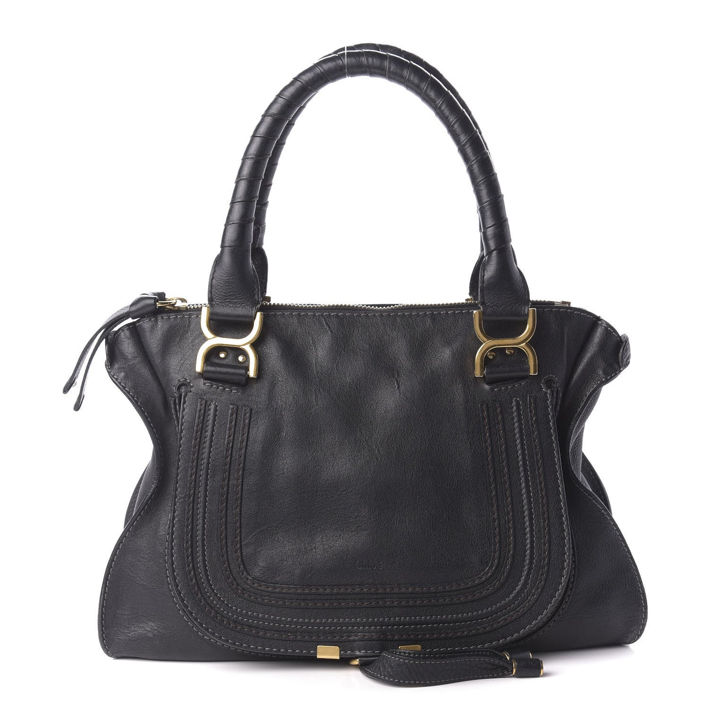 Calfskin Medium Marcie Satchel Black