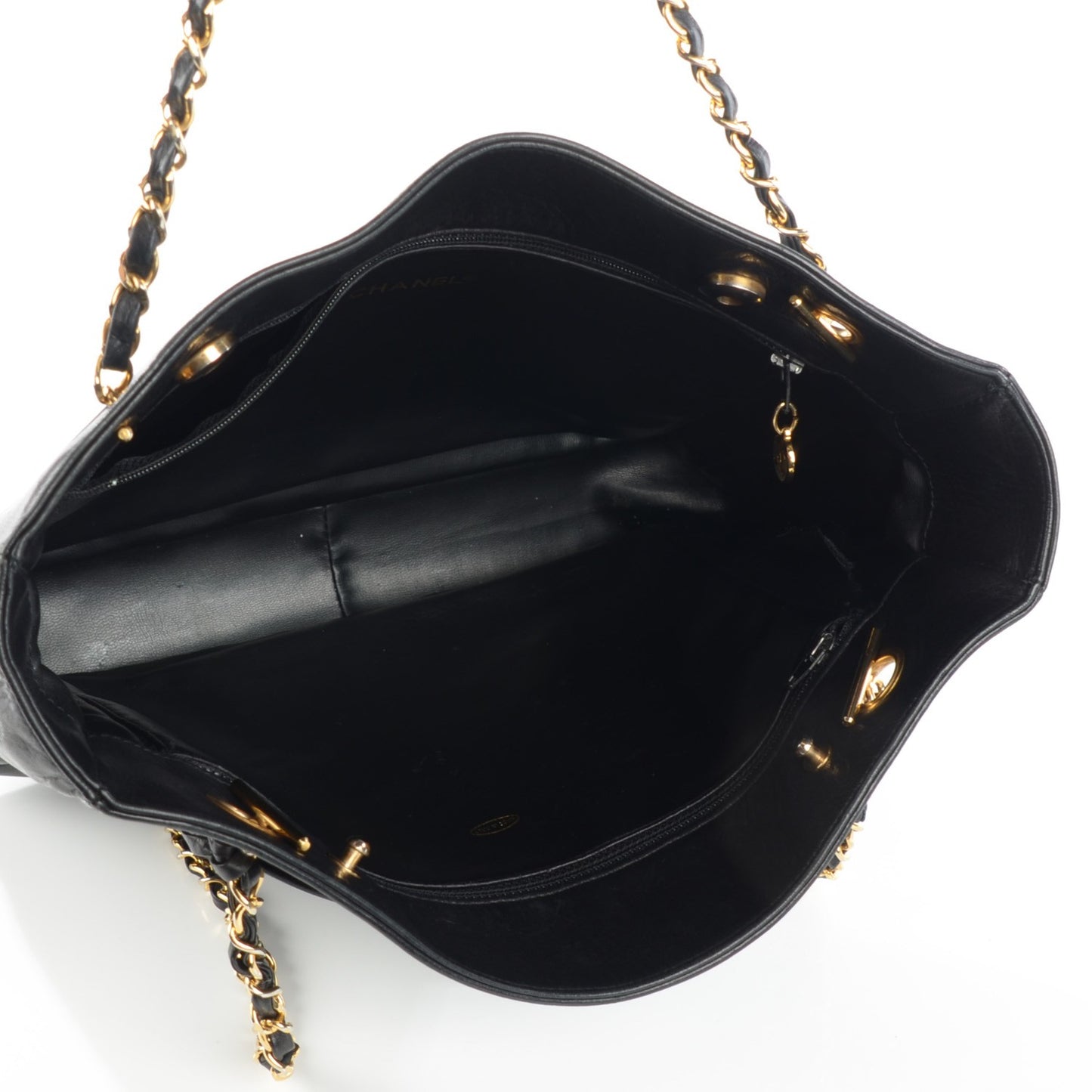 Lambskin Shopping Tote Black