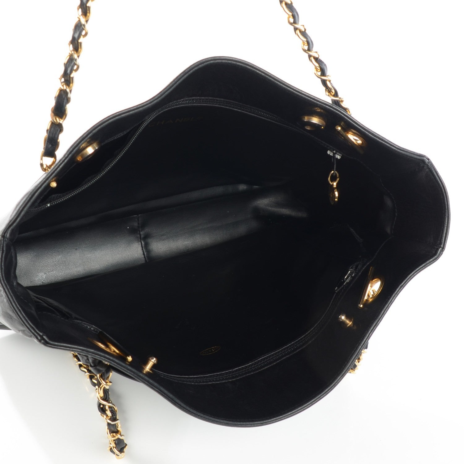 Chanel Lambskin Shopping Tote Black 5 of 17