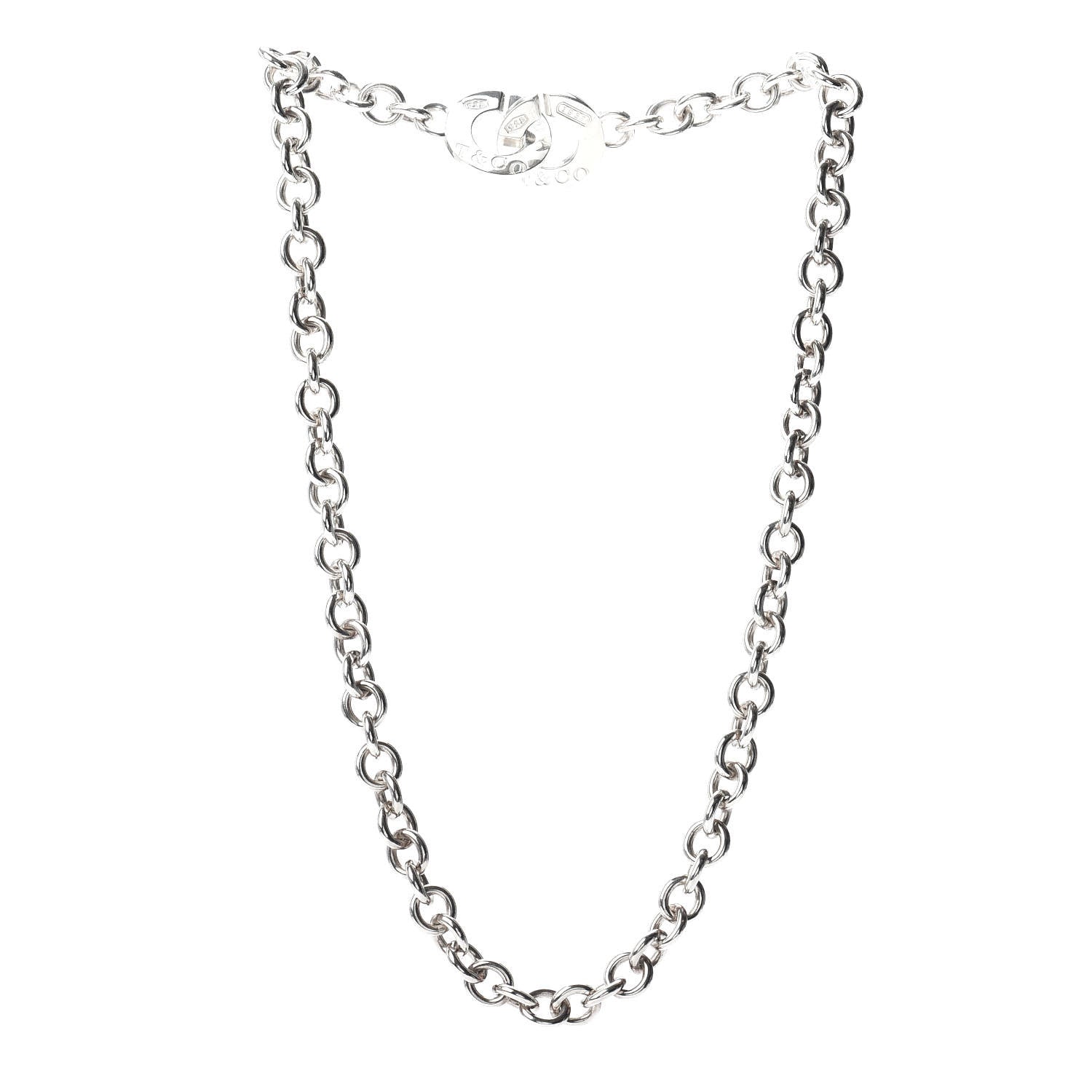 Tiffany Sterling Silver 1837 Circle Clasp Necklace 3 of 4