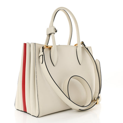 Prada City Calfskin Medium Colorblock Bibliotheque Tote White Fuoco 2 of 14
