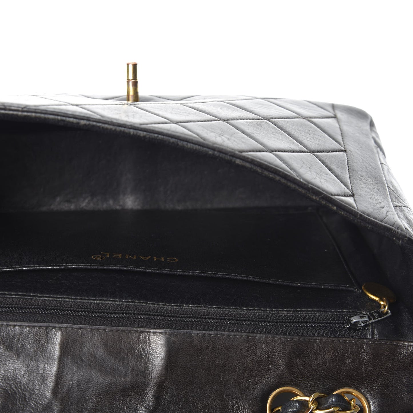 Lambskin Quilted Medium Single Flap Black