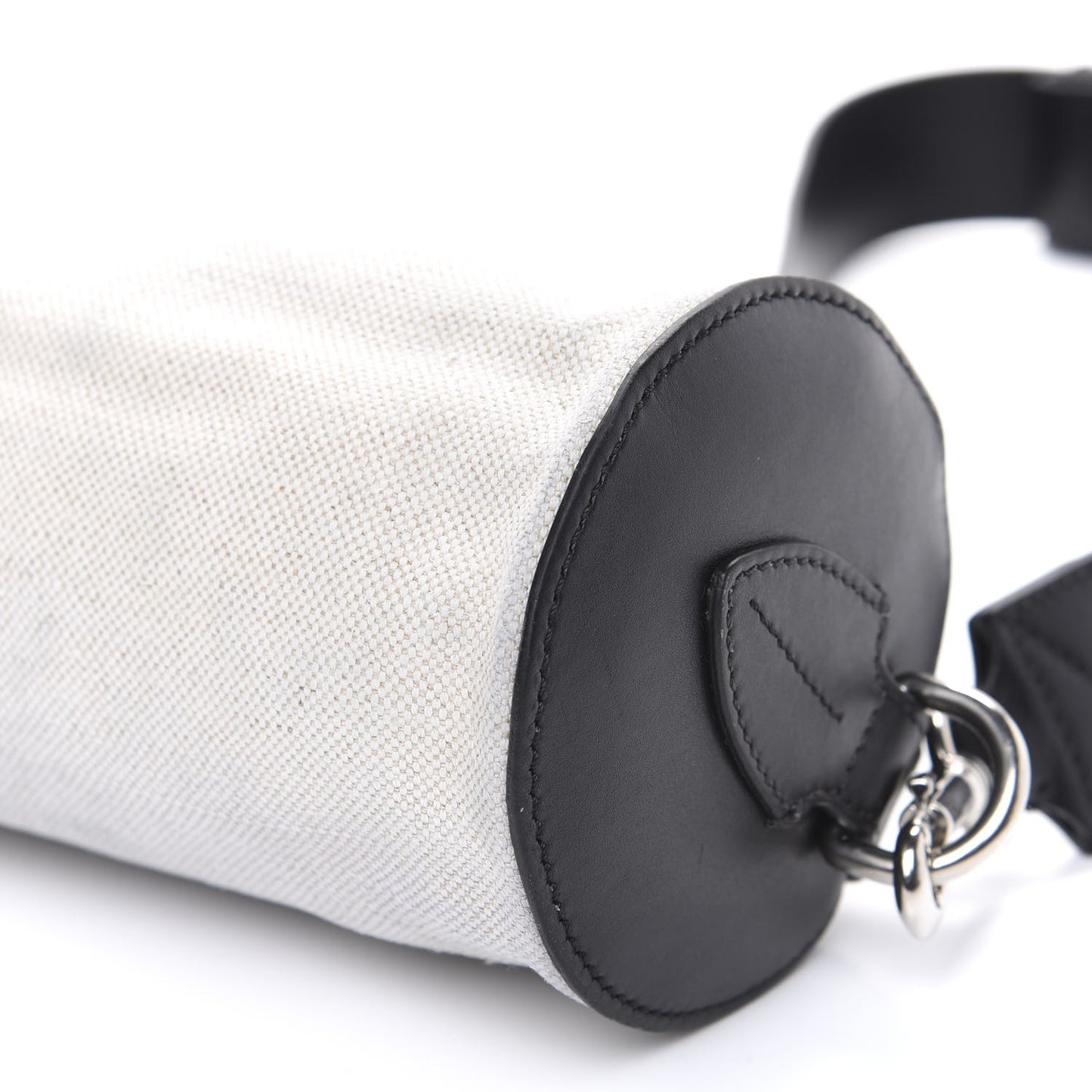 Calfskin Linen The Barrel Bag Black
