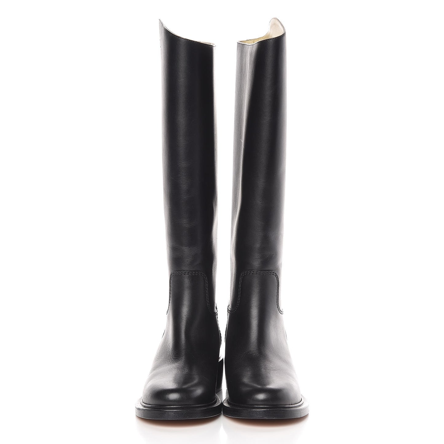 Calfskin Knee High Boots 38 Black