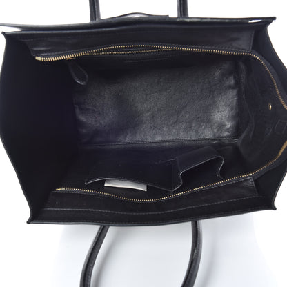 Celine Smooth Calfskin Shrunken Lambskin Mini Bi-Color Luggage Black White 5 of 31