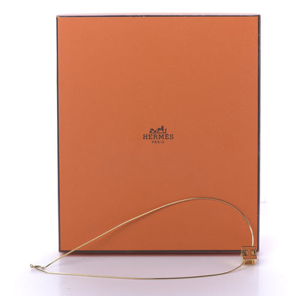 Hermes Gold Cage d'H Pendant Necklace Orange 5 of 5