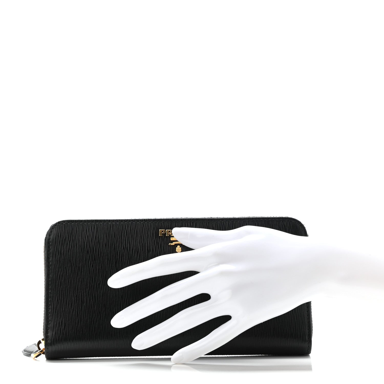 Prada Vitello Move Zip Around Wallet Black 2 of 7