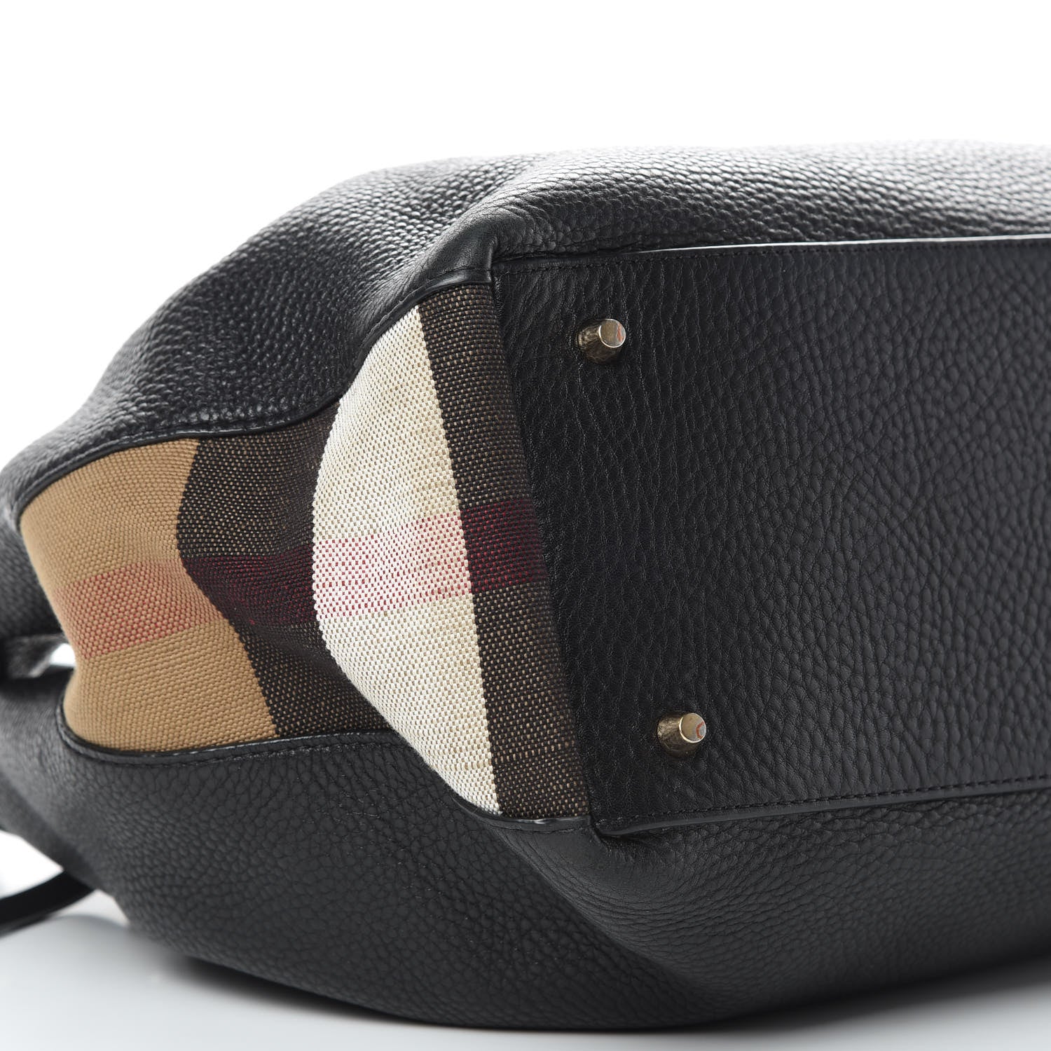 Burberry Grainy Calfskin House Check Medium Maidstone Black 10 of 14