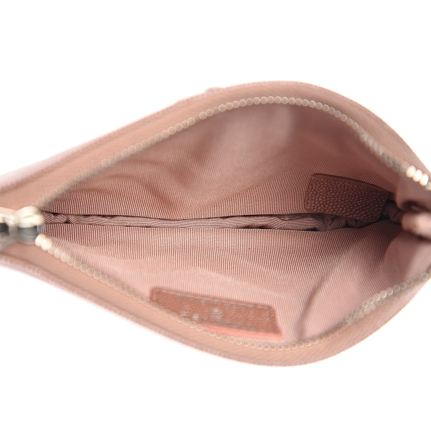 Metallic Caviar Chevron Quilted Small Vintage Mademoiselle Cosmetic Case Pink