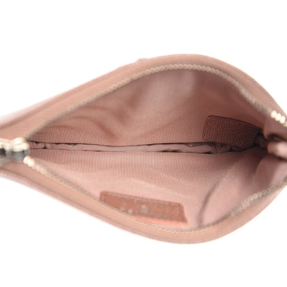 Chanel Metallic Caviar Chevron Quilted Small Vintage Mademoiselle Cosmetic Case Pink 4 of 7