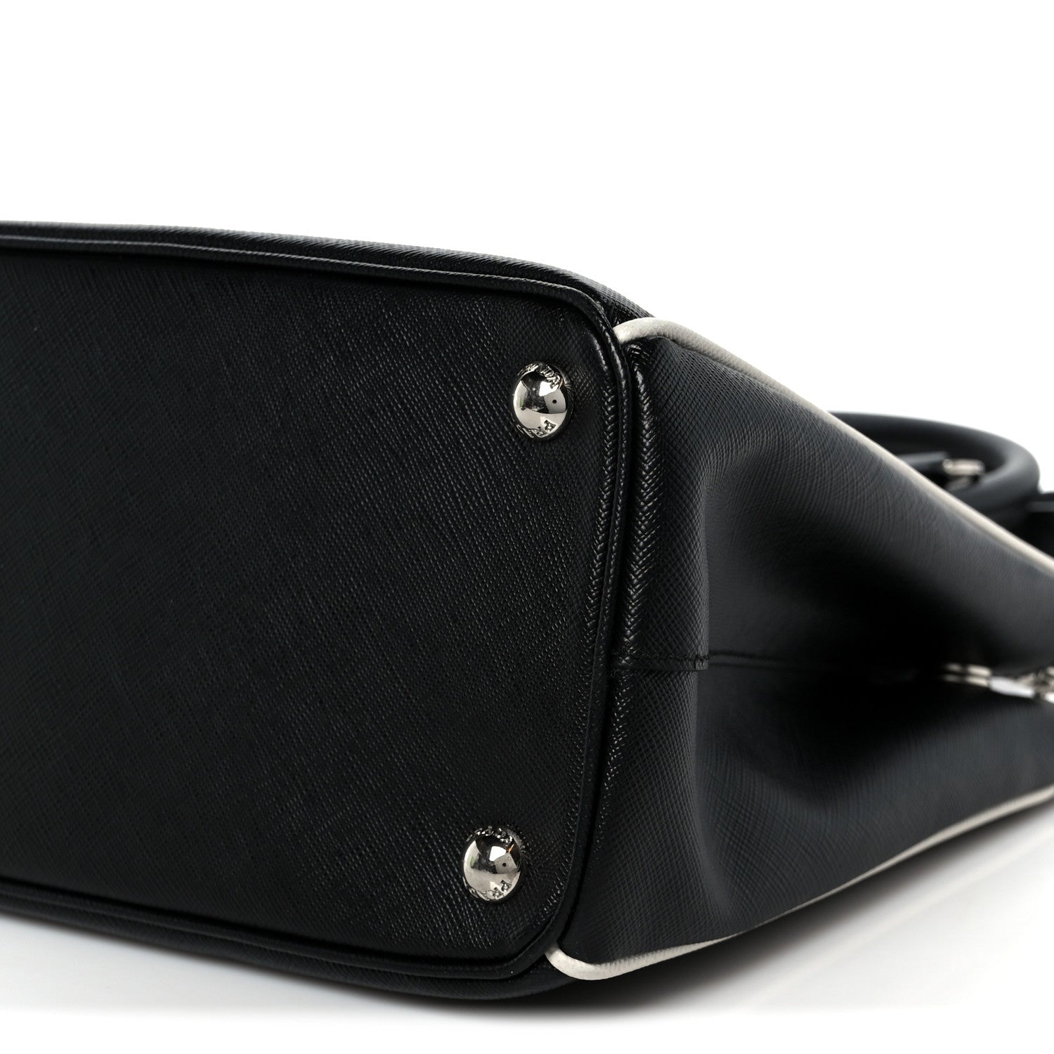 Prada Saffiano Small Galleria Double Zip Tote Black Talco 11 of 11