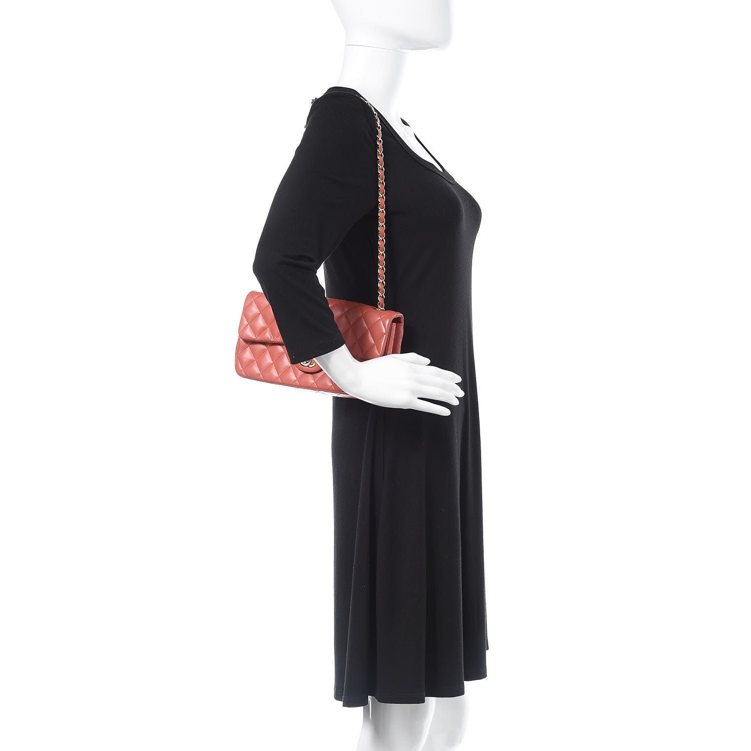 Chanel Lambskin Quilted East West Flap Coral 2 of 11