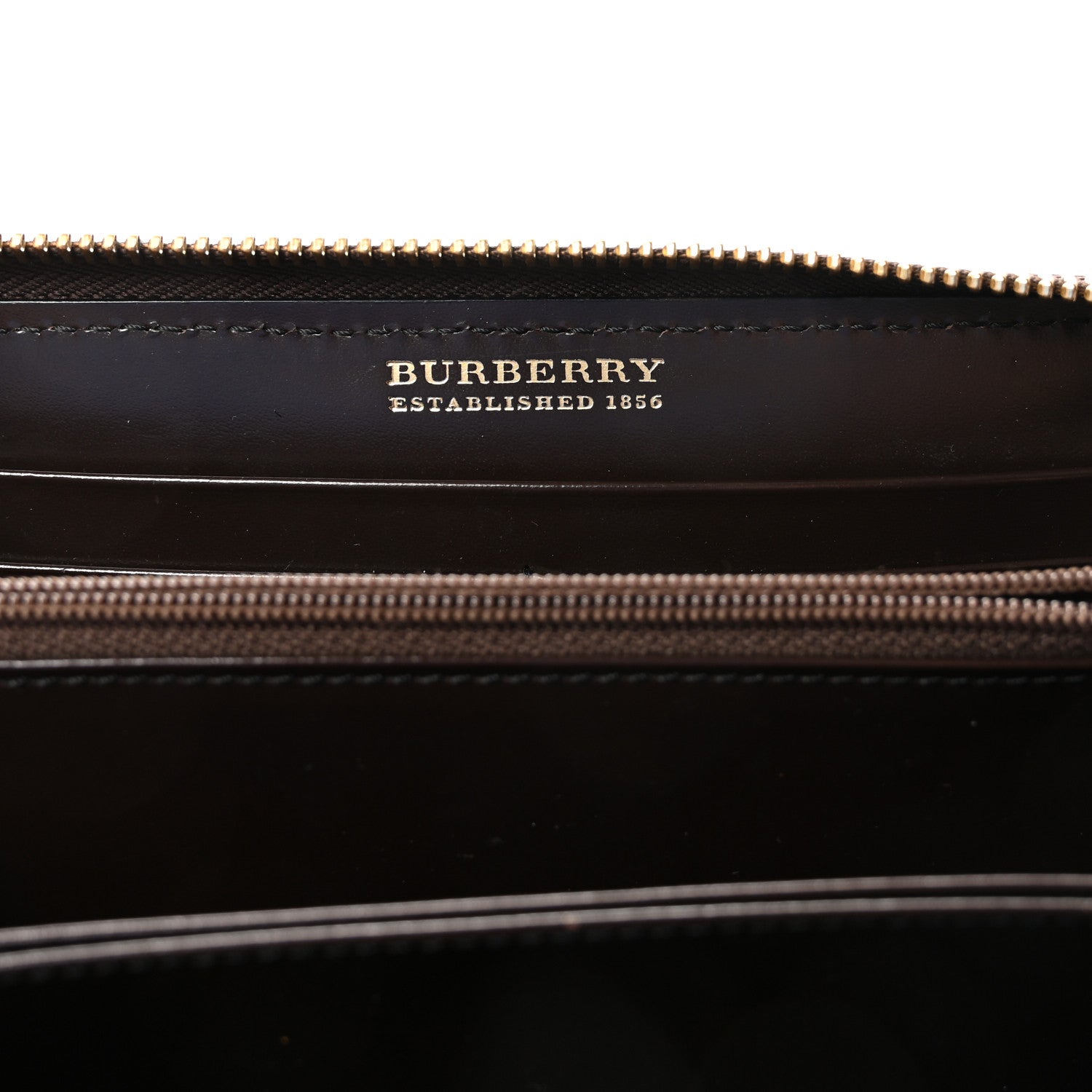 Burberry Haymarket Check Large Zip Around Wallet Brown 1797654