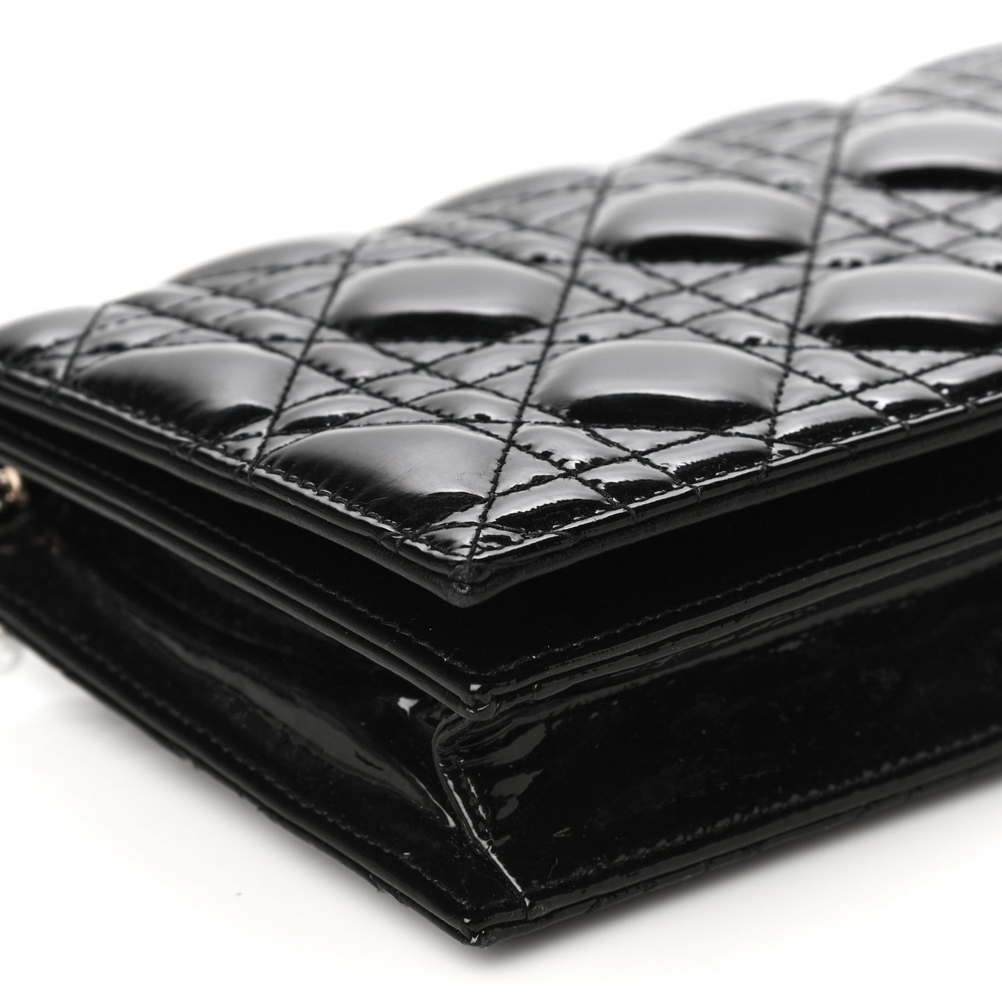 Patent Cannage Lady Dior Convertible Clutch Black