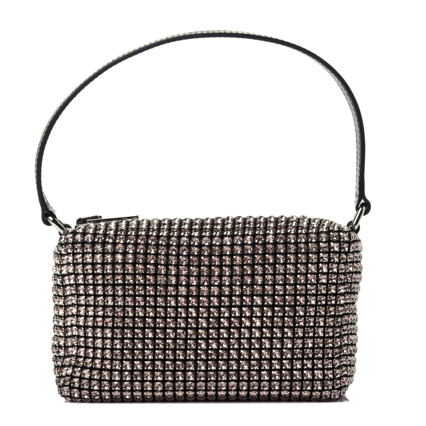 Mesh Crystal Rhinestone Mini Heiress Pouch Pink