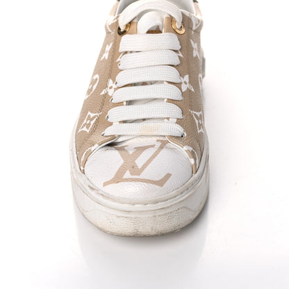 Louis Vuitton Monogram Giant Time Out Sneakers 36 Kaki White Beige 13 of 19