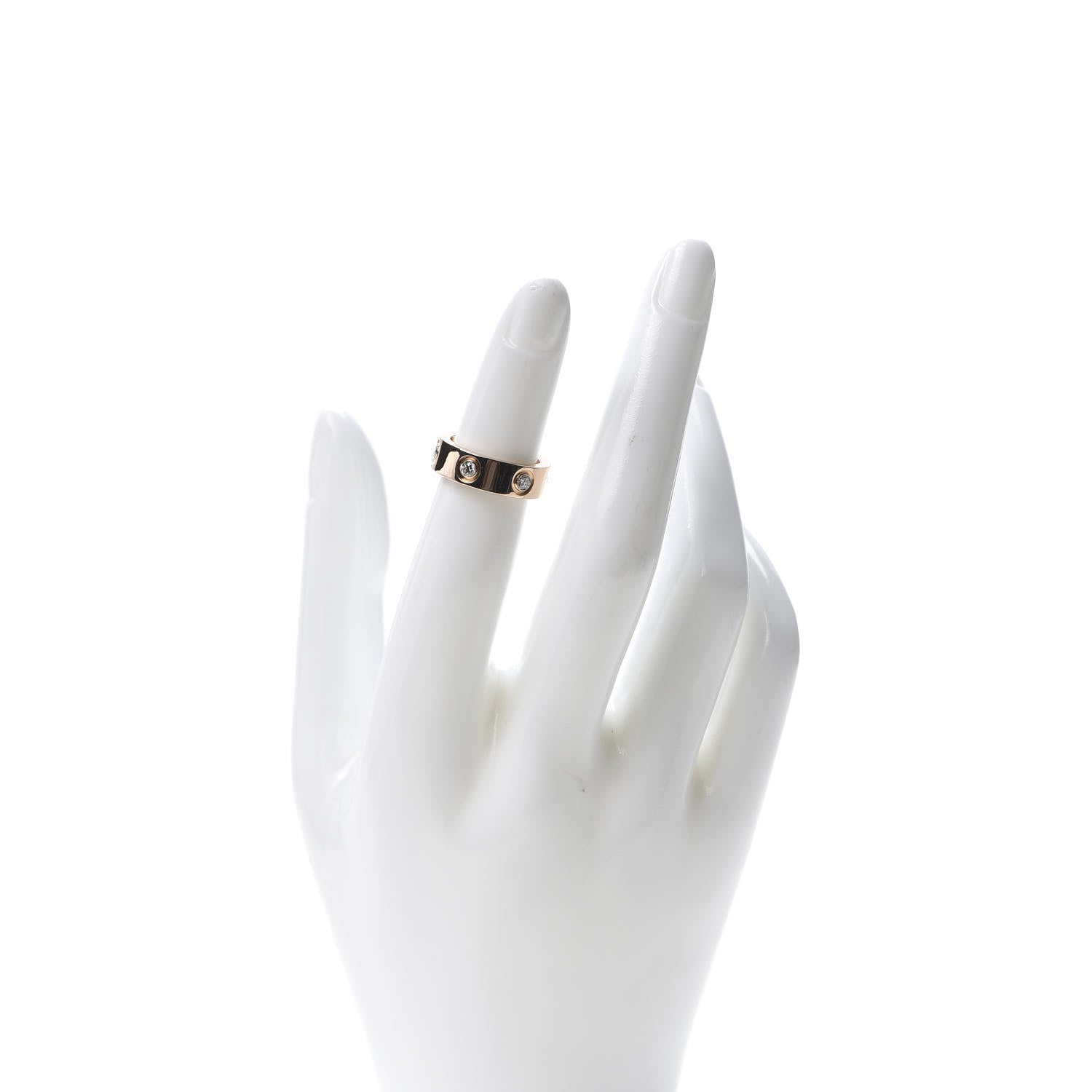 Cartier 18K Pink Gold 6 Diamond 5.5mm LOVE Ring 46 3.75 2 of 5